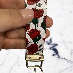 Handmade Rose Faux Leather Keychain